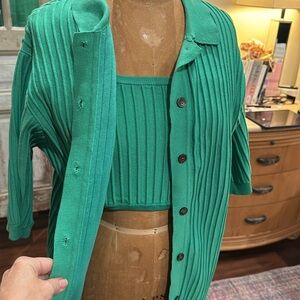 Runway Scout cardigan and crop top combo size small